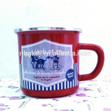 new product enamel metal cup with C handle